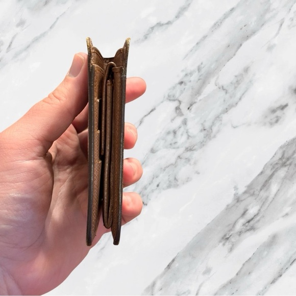 Louis Vuitton Monogram Mens Bifold Wallet with Coin Pocket Brown 90s - Picture 6 of 13